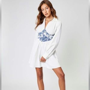 Cider Toile de Jouy Patchy Shirt Dress! Size: XL! NWT